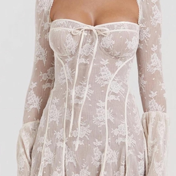 House of CB Analissa Long Sleeve Lace Minidress - Picture 1 of 4